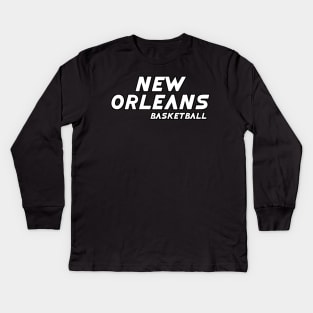 New Orleans Basketball Kids Long Sleeve T-Shirt